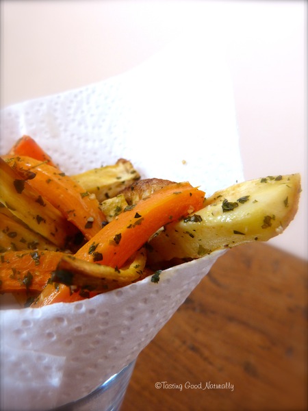 Frites de carottes panais et pommes de terre végétaliennes