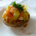 Champignons farcis aux courgettes, brocolis et à la coriandre – Vegan